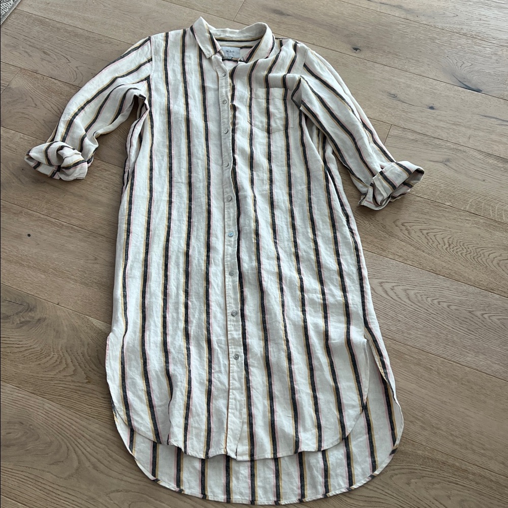 RAILS Linen Dress Hermosa Stripe Linen Large - Picture 4 of 8